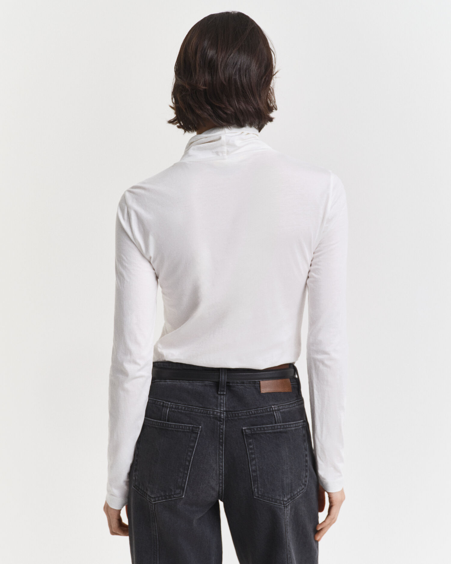 Lightweight Cotton Turtleneck Top