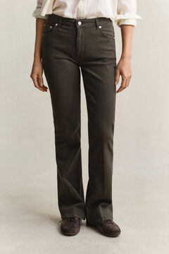 Slim Flared Color Jeans — DARK MOSS GREEN 5