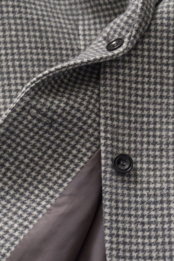 Houndstooth Blazer — DARK GREY MELANGE
