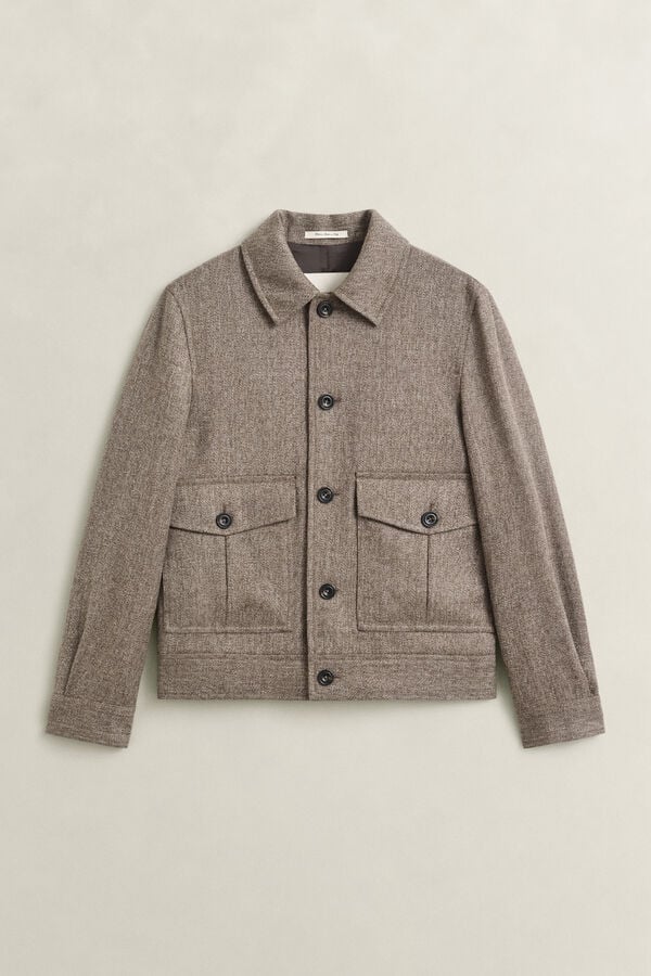 Mélange Wool Jacket — FADED TAUPE