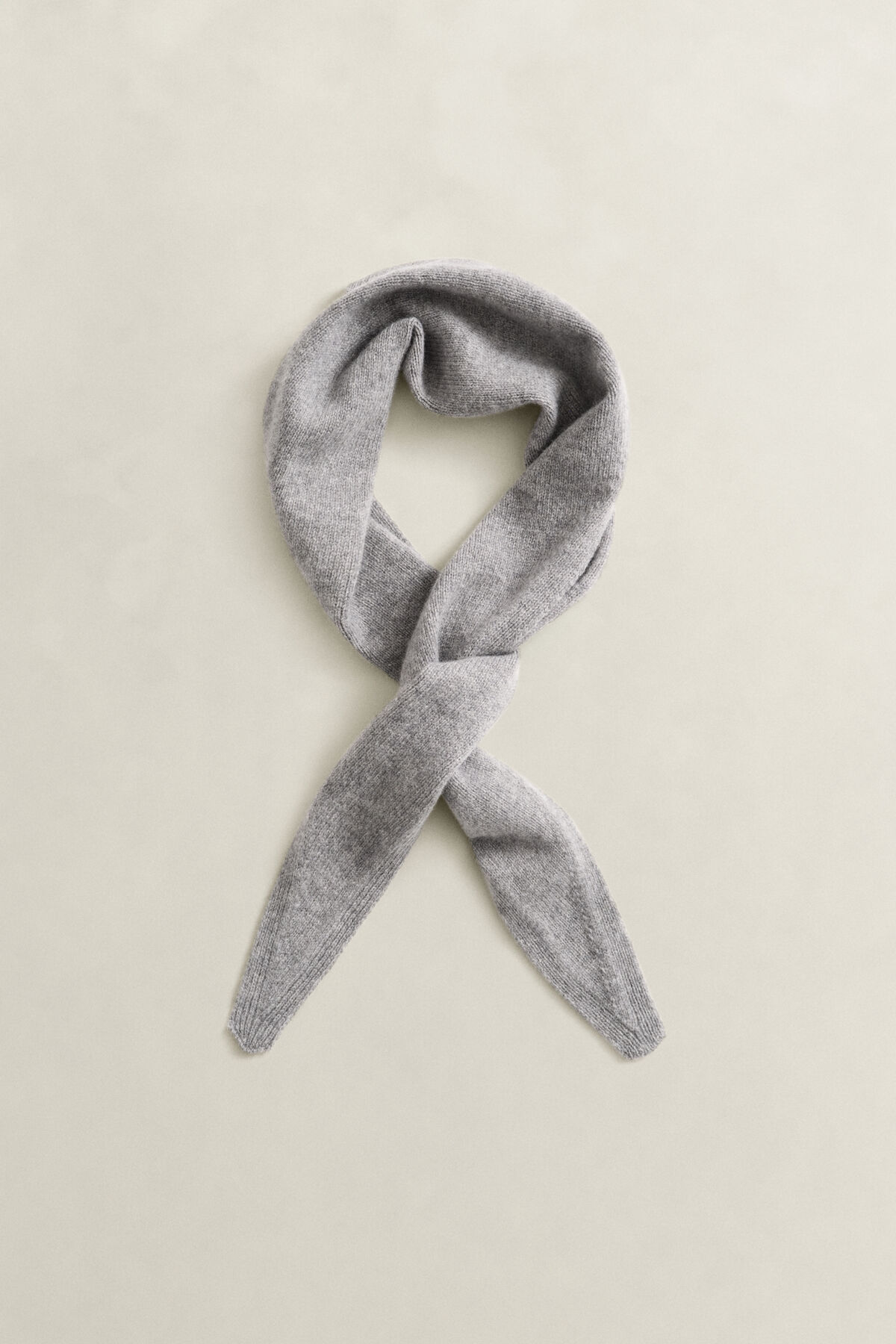 Wool Cashmere Triangle Scarf — GREY MELANGE