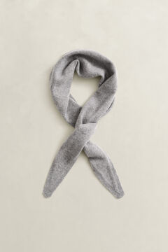Wool Cashmere Triangle Scarf — GREY MELANGE 1