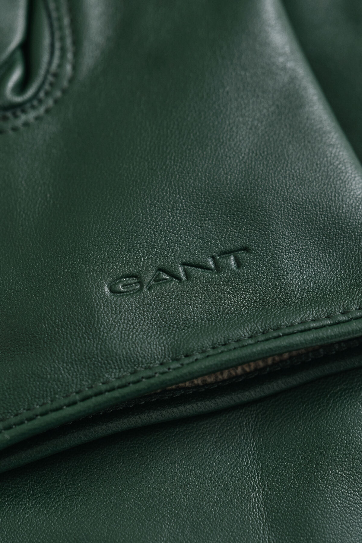 Cashmere Lined Leather Gloves — MOSSY GREEN