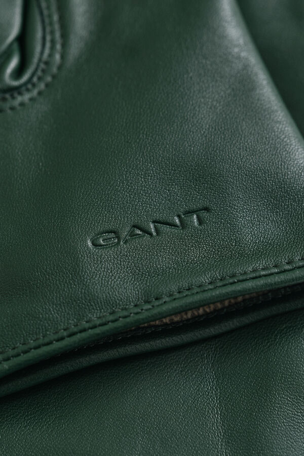 Cashmere Lined Leather Gloves — MOSSY GREEN