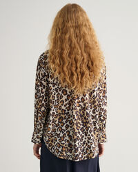 Relaxed Fit Leopard Modal Shirt