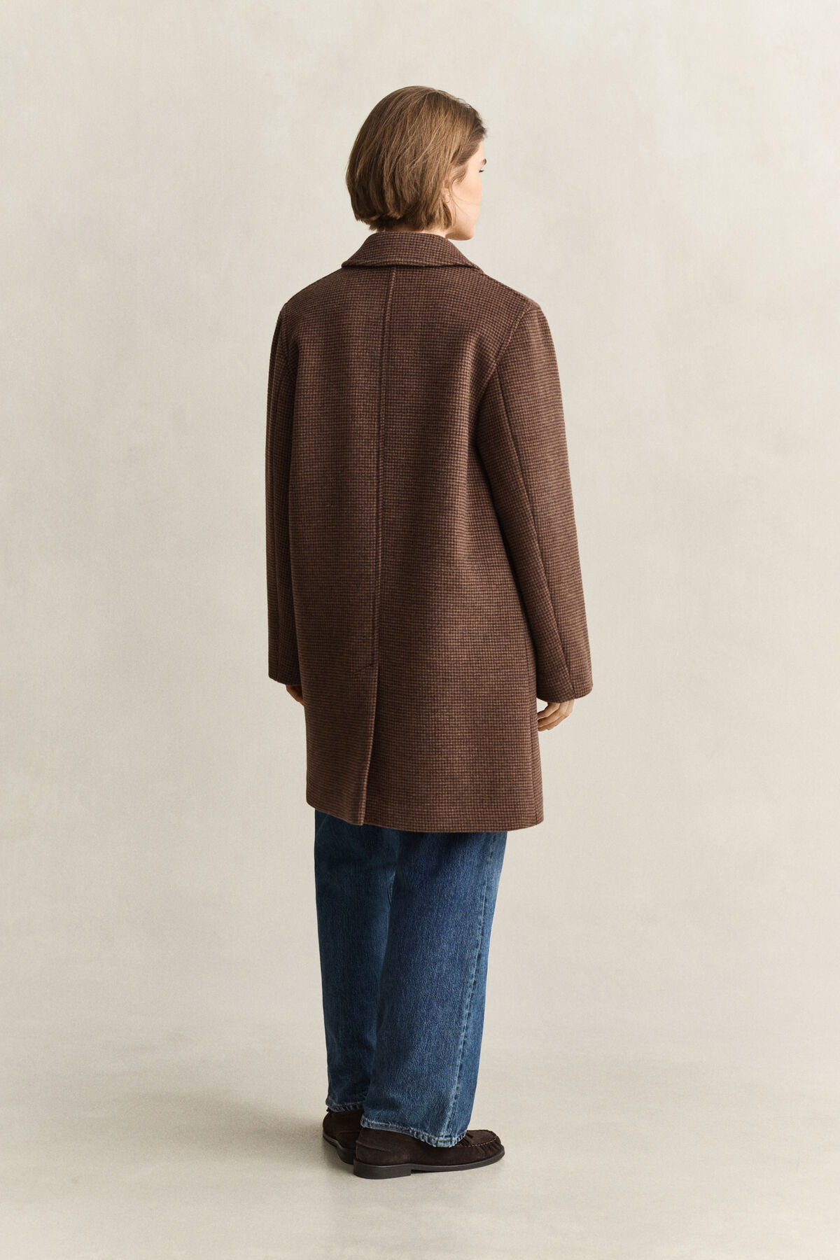 Wool Blend Car Coat — DEEP BROWN