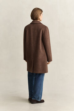 Wool Blend Car Coat — DEEP BROWN 2