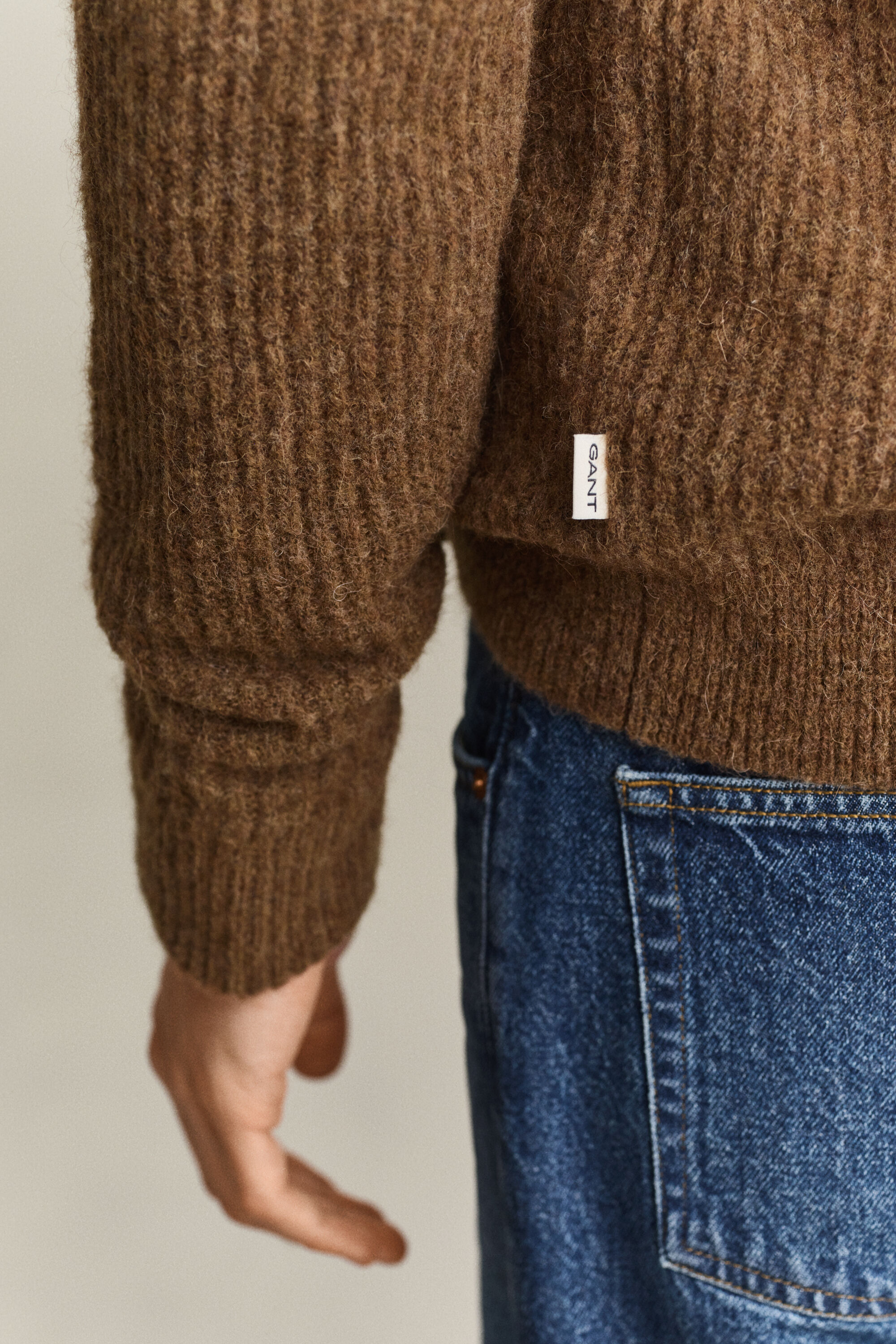Alpaca Wool Blend Crew Neck Sweater