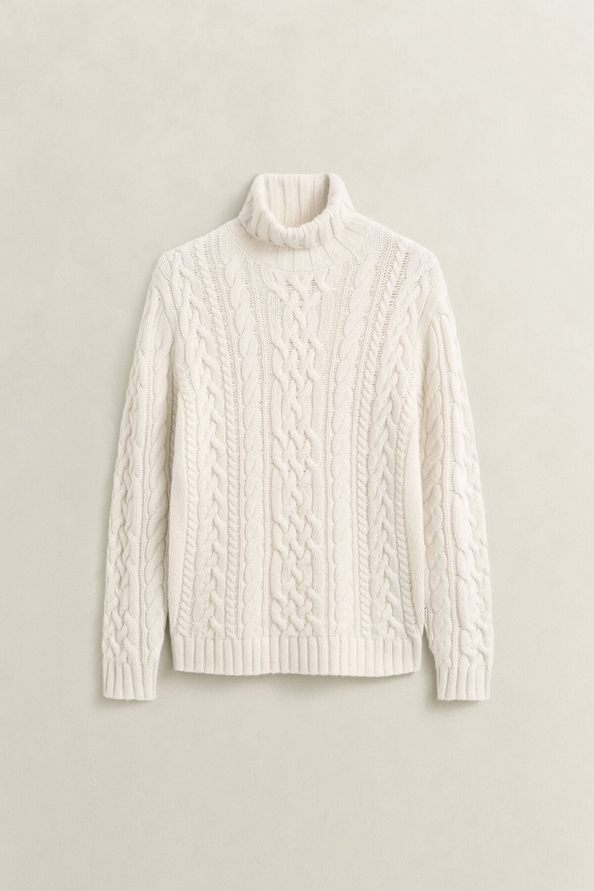Wool Blend Turtleneck Sweater — CREAM