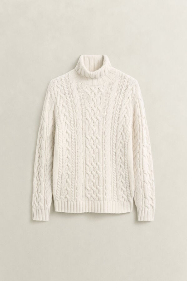 Wool Blend Turtleneck Sweater — CREAM