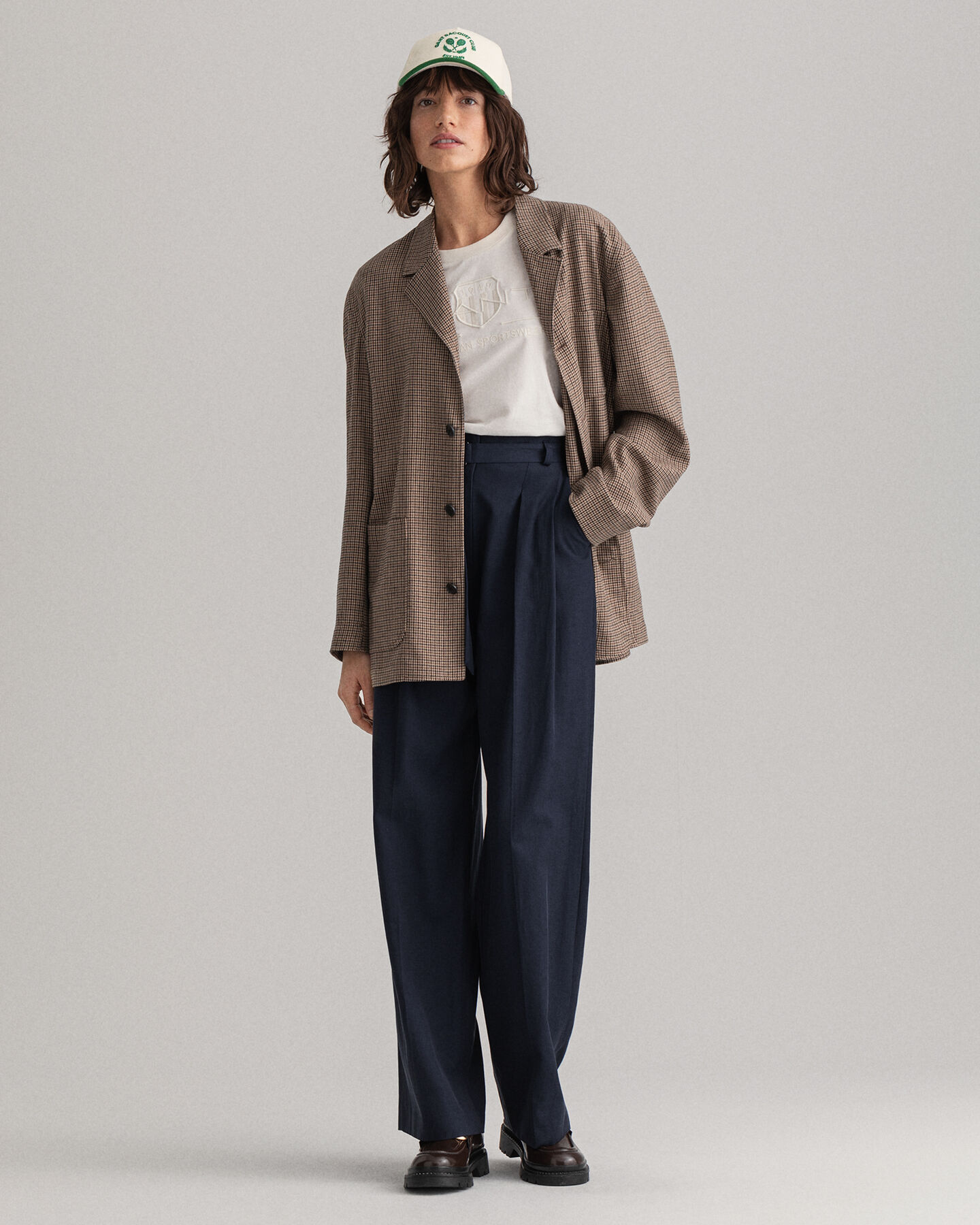 High-Waisted Fluid Pleated Chinos