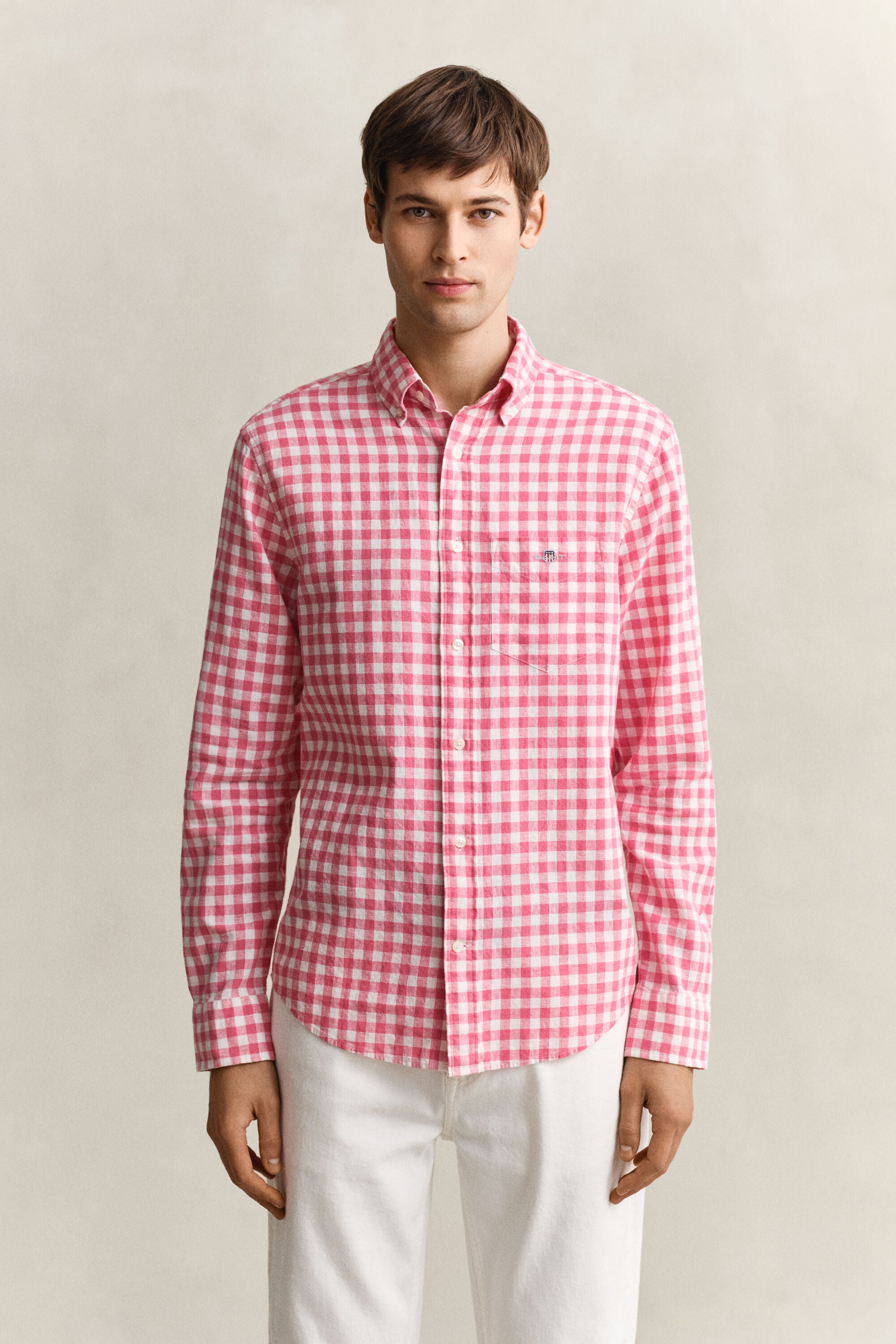 Gingham Linen Blend Shirt