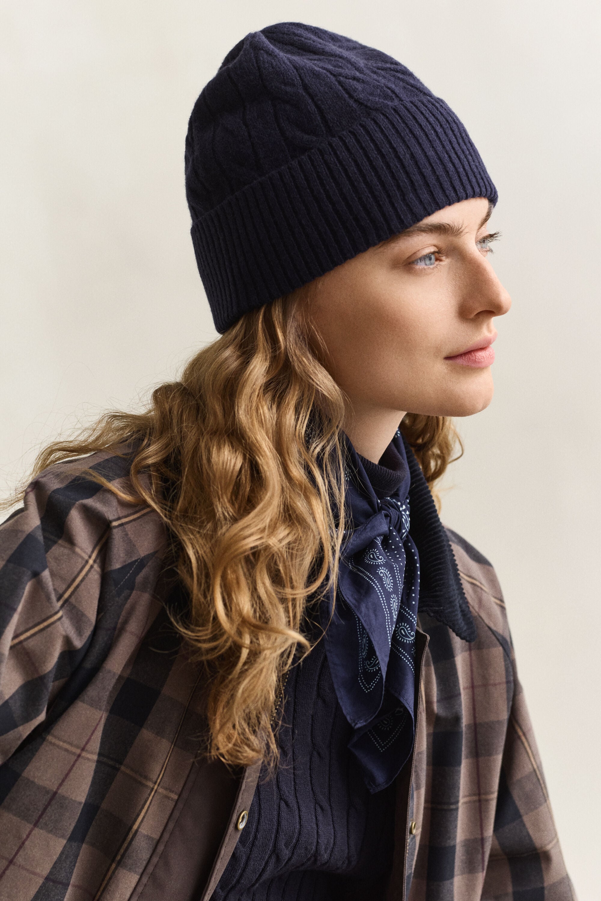 Wool Cable Knit Beanie