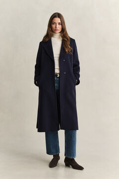 Belted Wool Blend Coat — EVENING BLUE 7