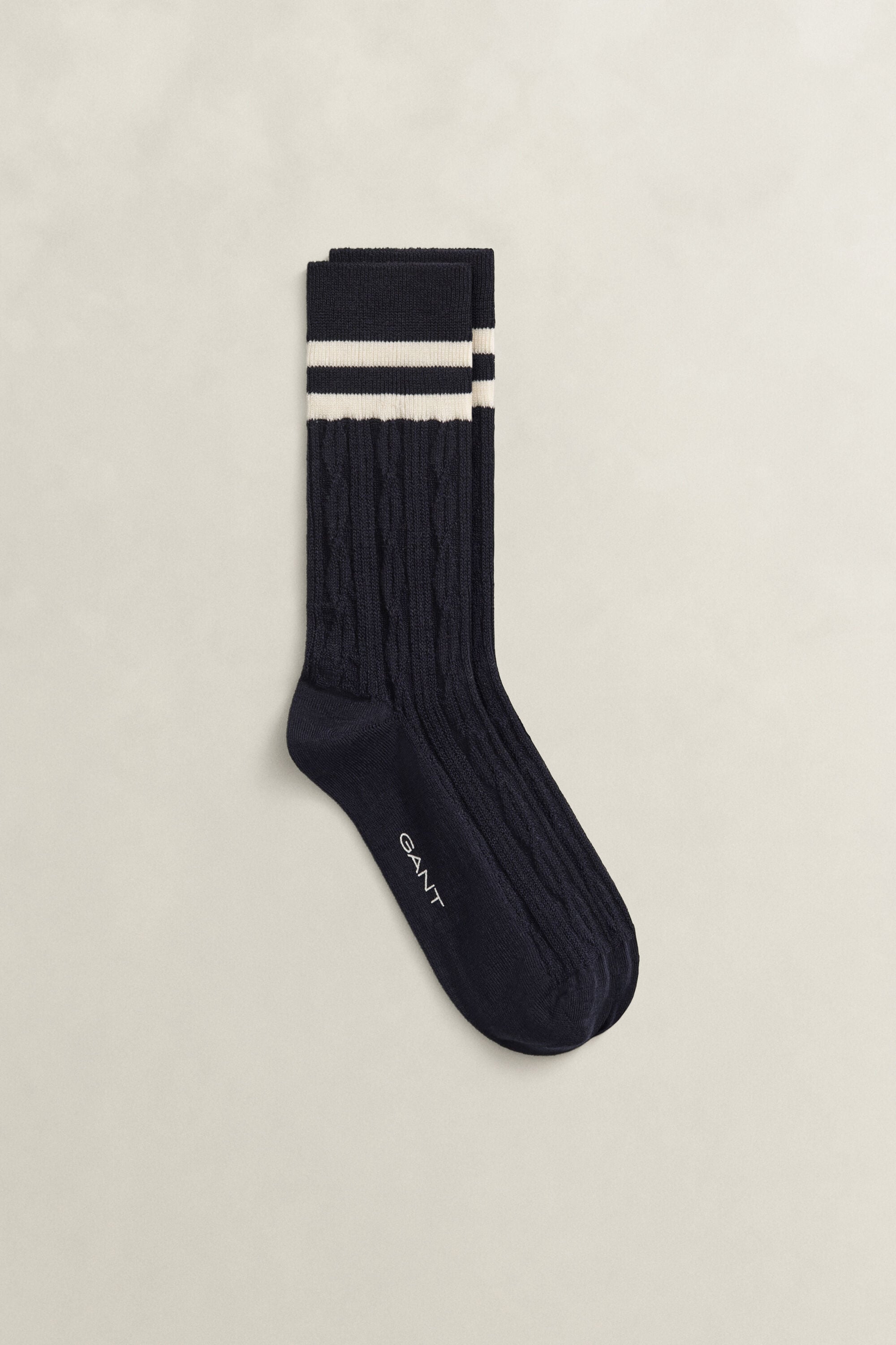 Cable Knit Sport Socks — EVENING BLUE