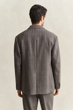 Pinstriped Suit Jacket — SHADOW BROWN 2