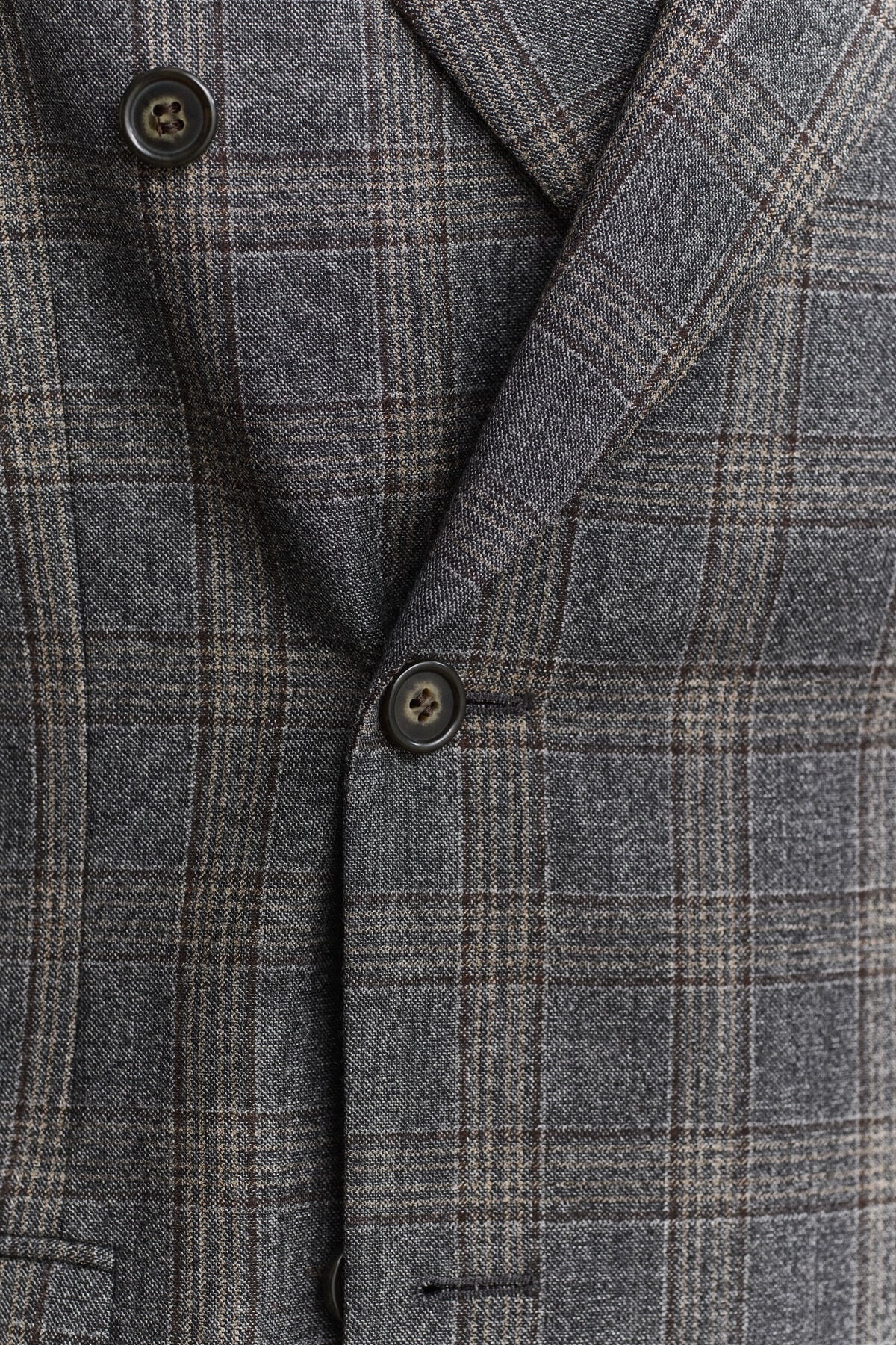 Glen Check Suit Jacket — CERAMIC GREY MELANGE