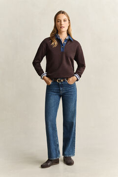 Denim Collared Heavy Rugger — DEEP BROWN 6