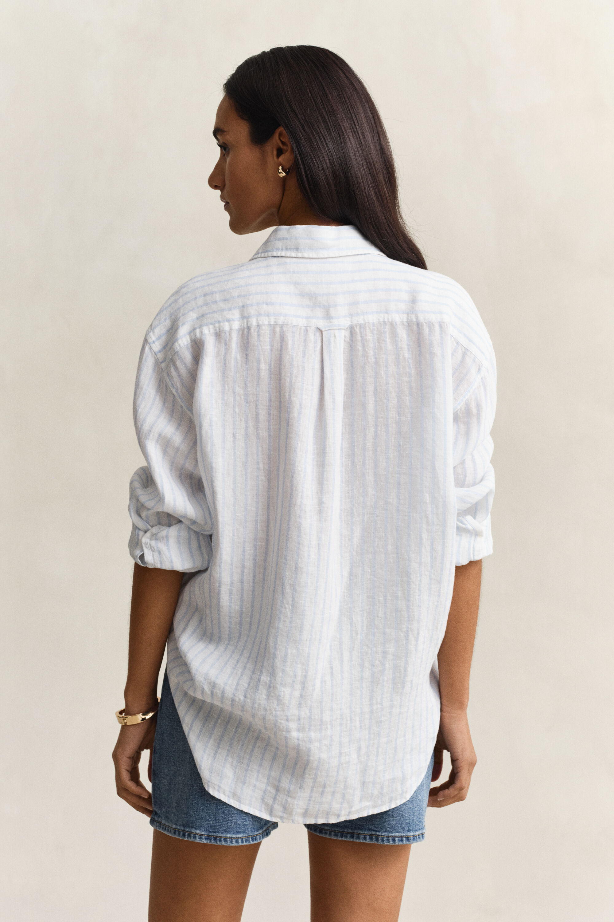 Relaxed Fit Striped Linen Shirt