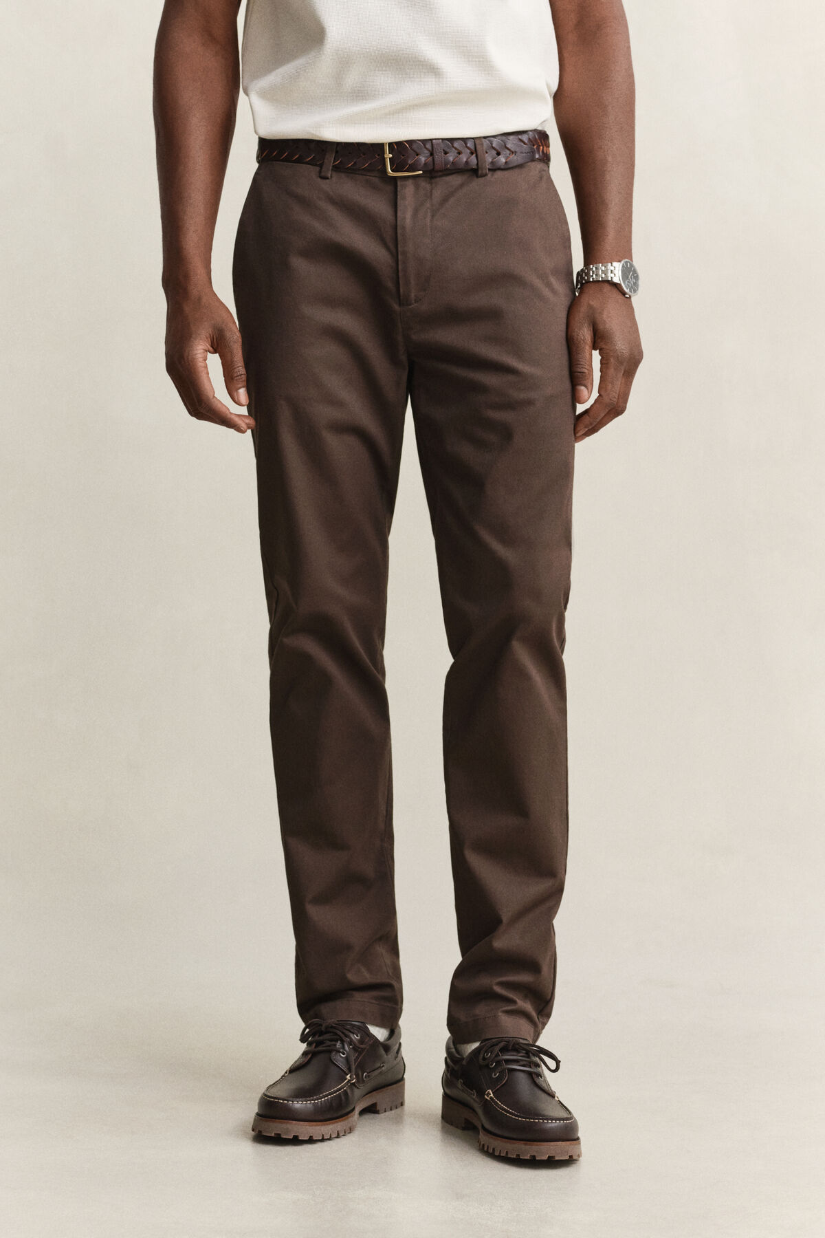 Slim Smart Chinos — SHADOW BROWN