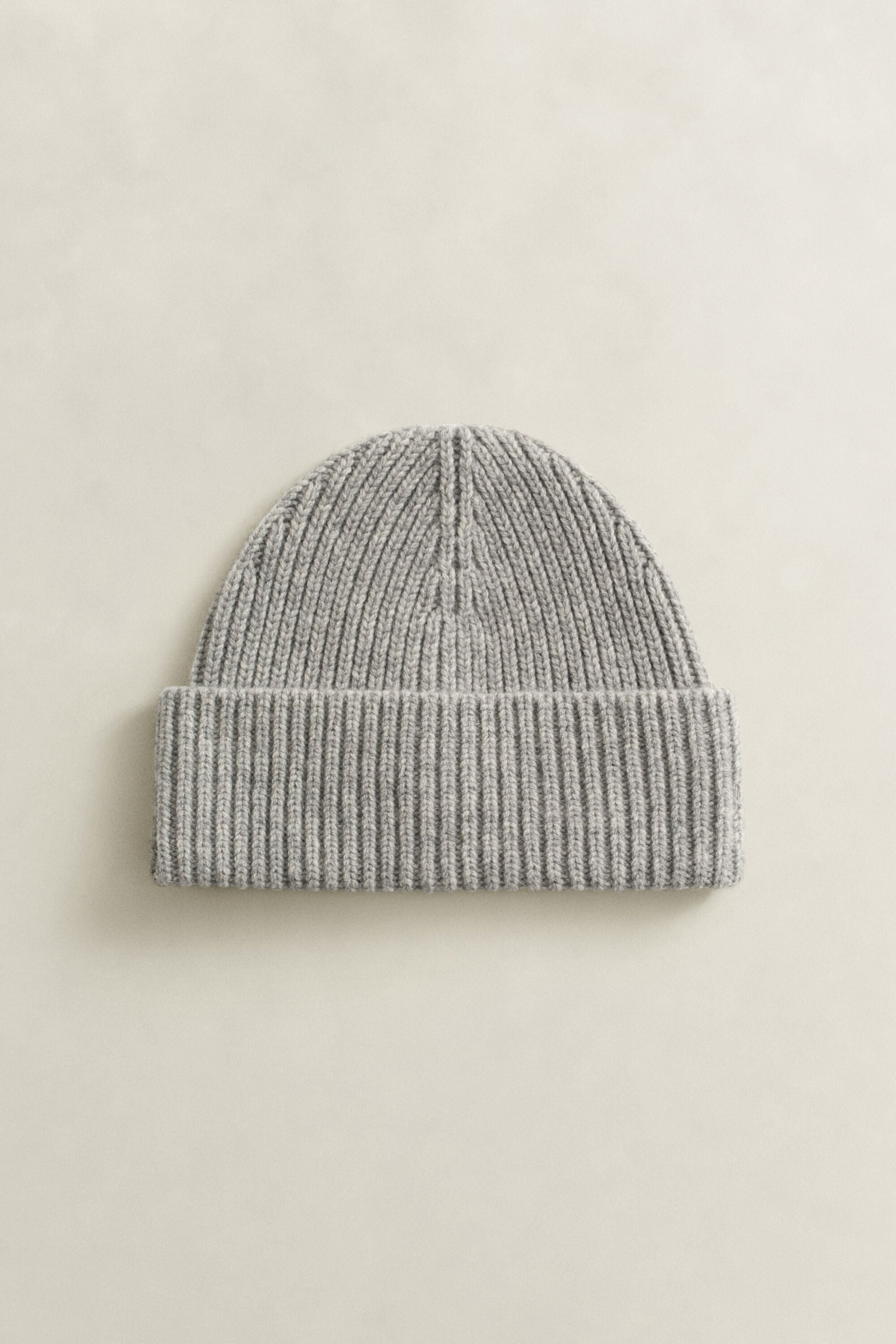 Ribbed Wool Cashmere Blend Beanie