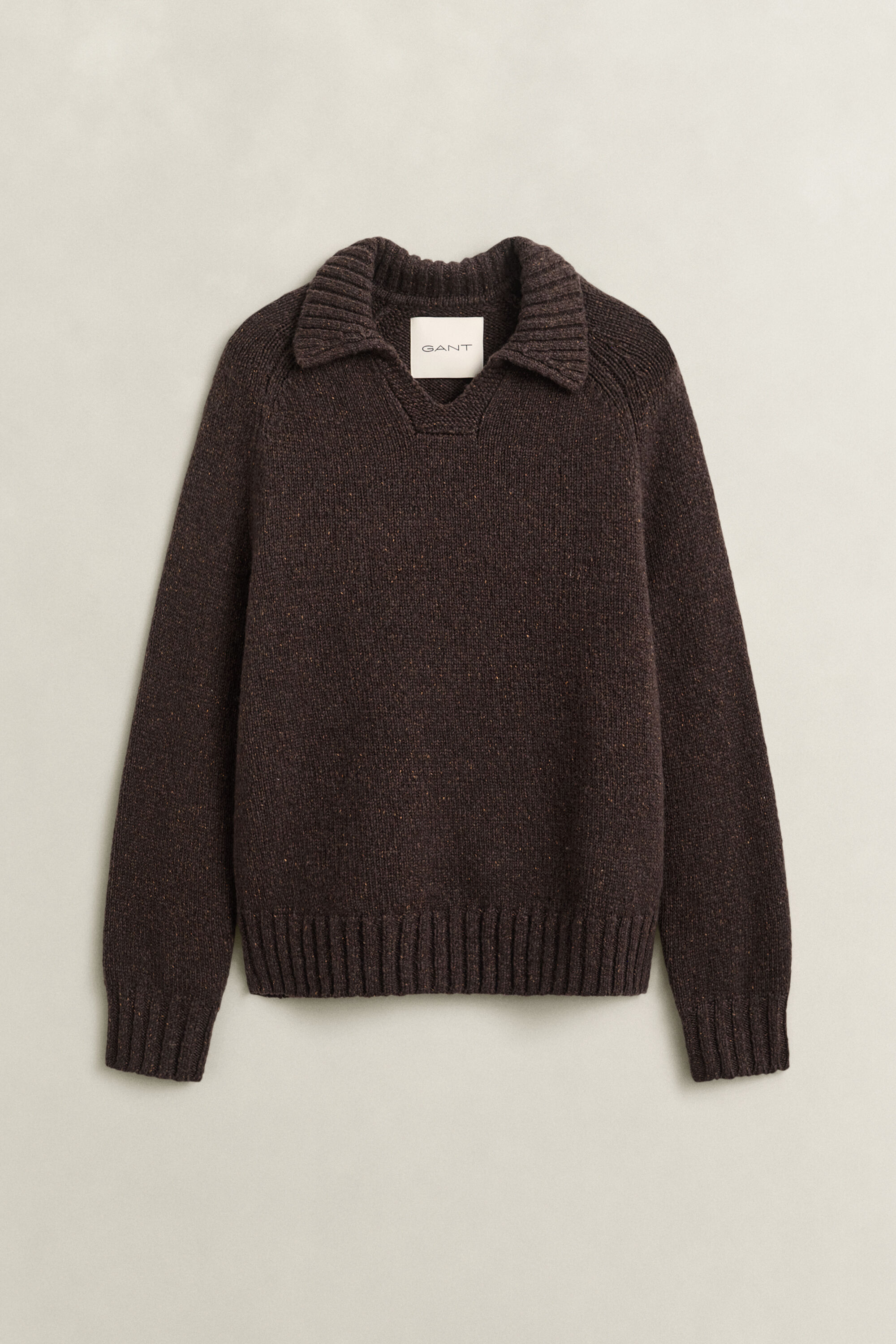 Wool Silk Blend Polo Sweater