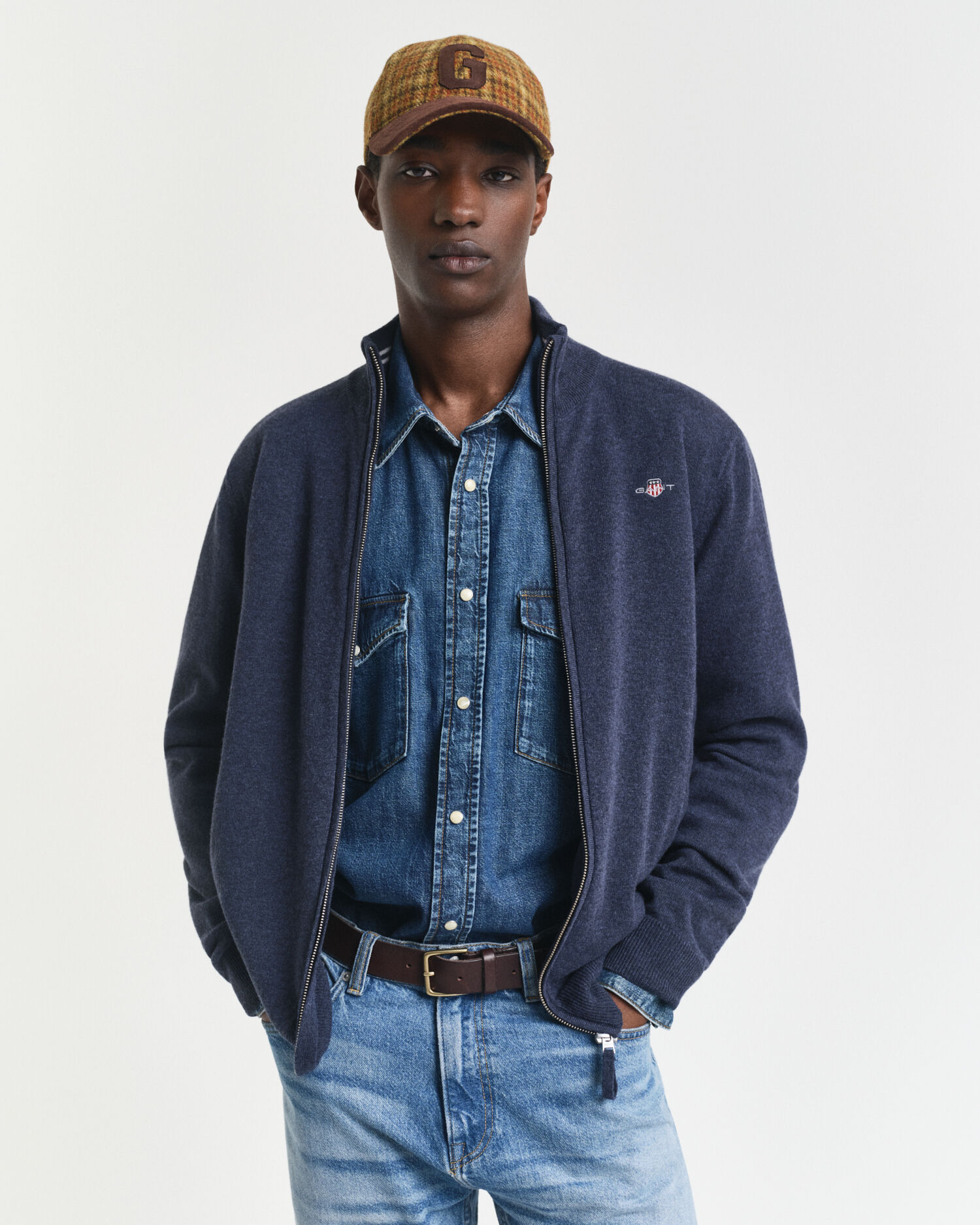 Superfine Lambswool Zip Cardigan - GANT