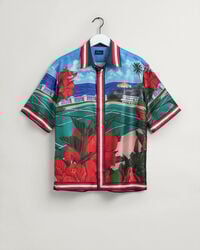 Relaxed Fit Scenery Silk Short Sleeve Shirt