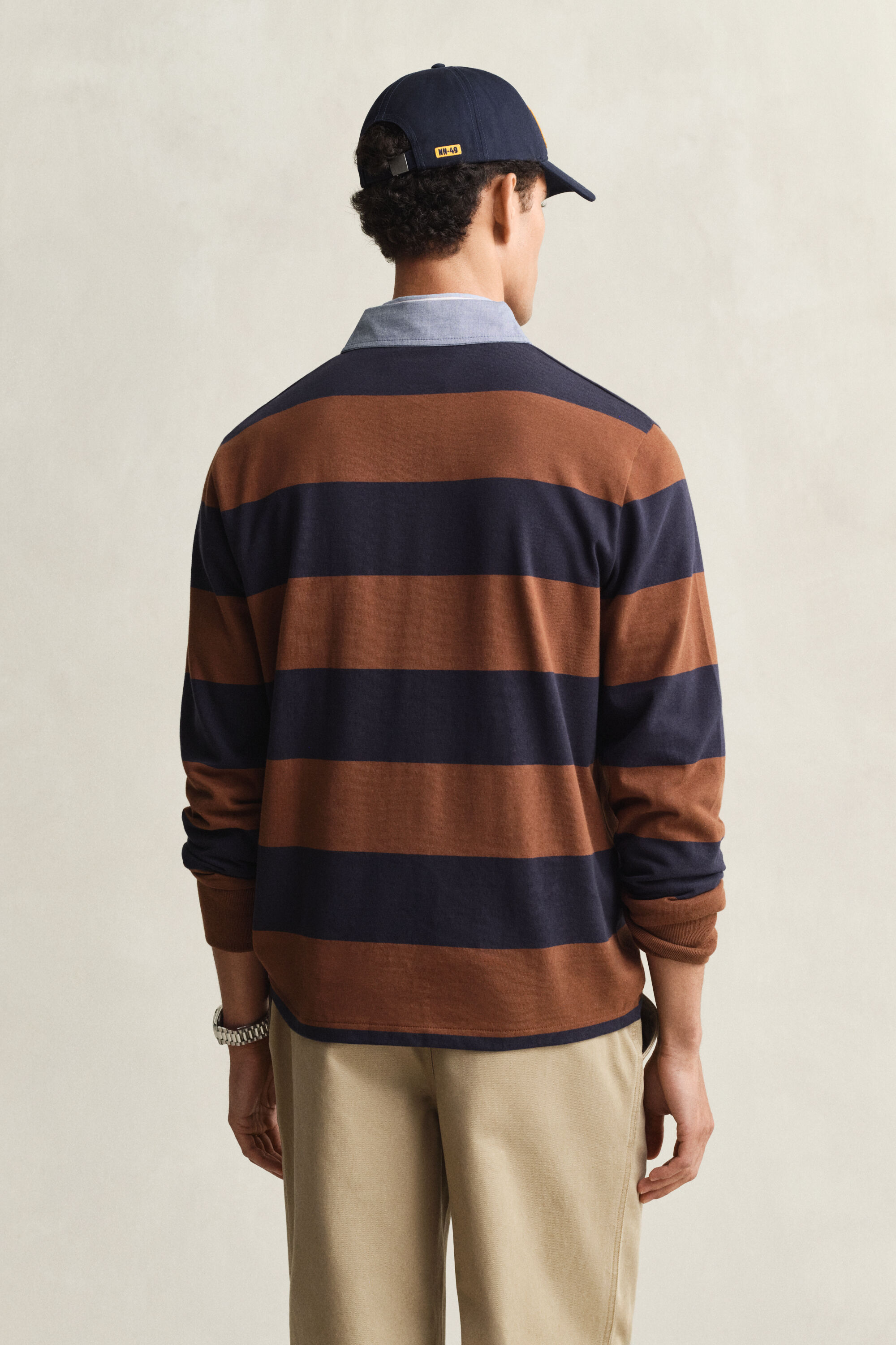 Chambray Collar Striped Heavy Rugger