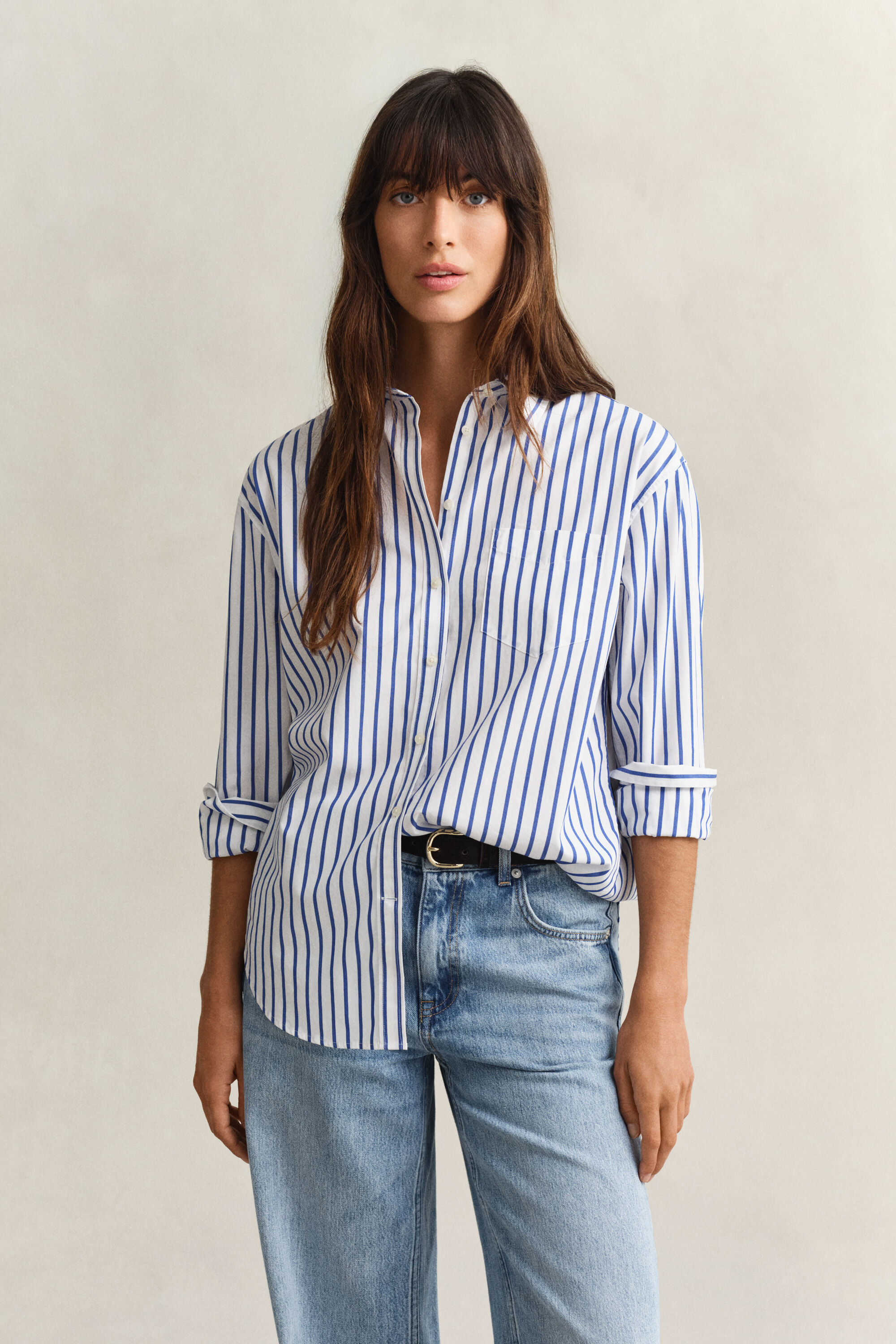 Relaxed Fit Classic Striped Poplin Shirt