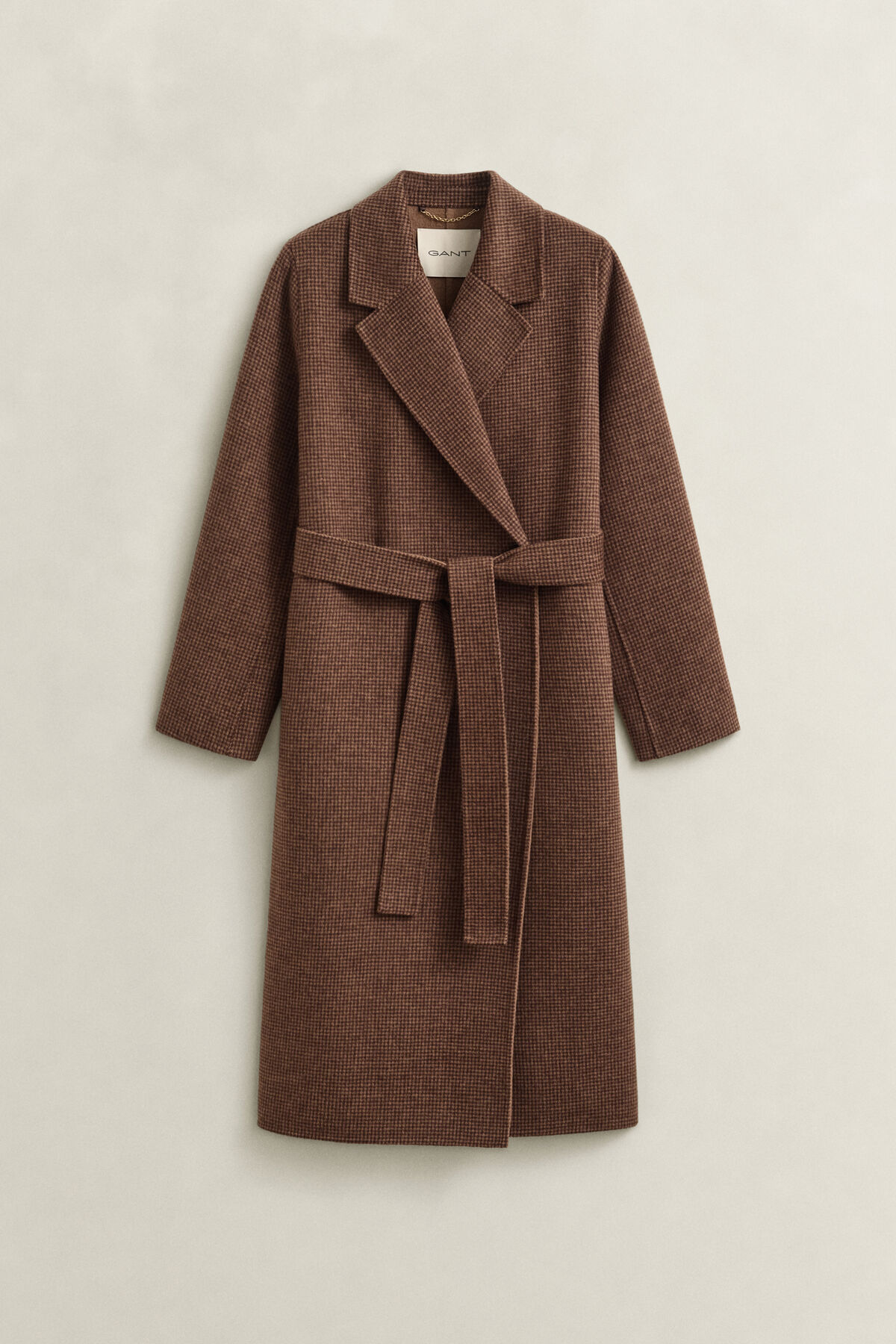 Handstitched Belted Coat — DEEP BROWN