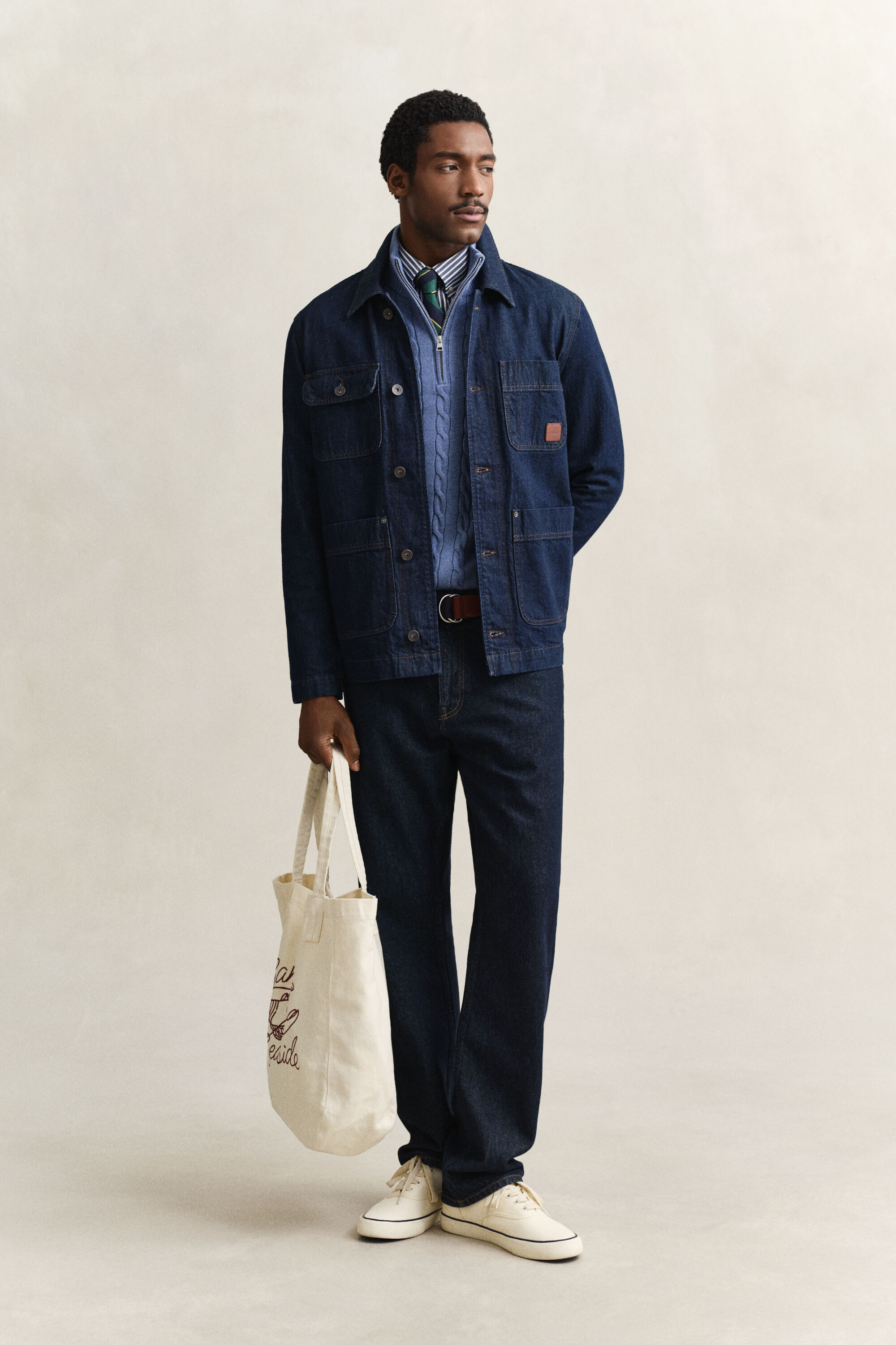 Cotton Cable Knit Half-Zip Sweater