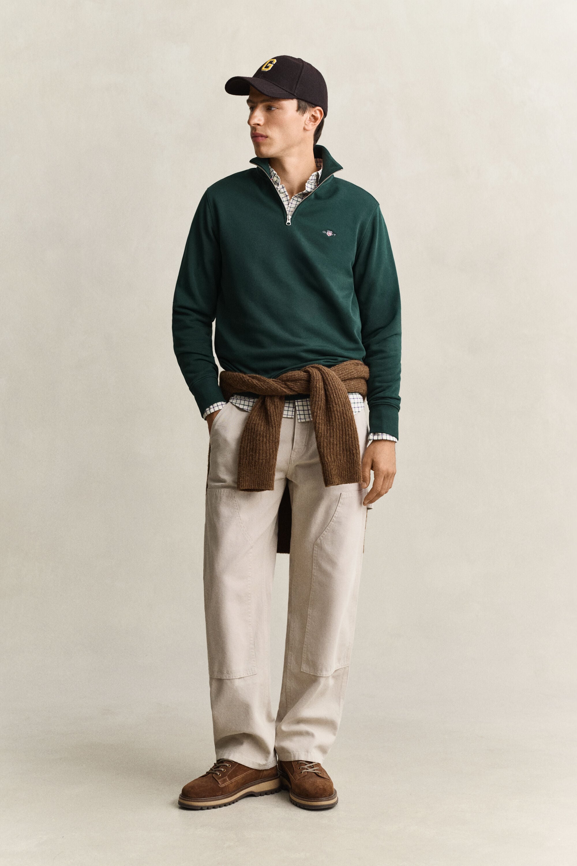 Shield Half-Zip Sweatshirt — TARTAN GREEN