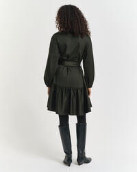 Cotton Satin Long Sleeve Dress