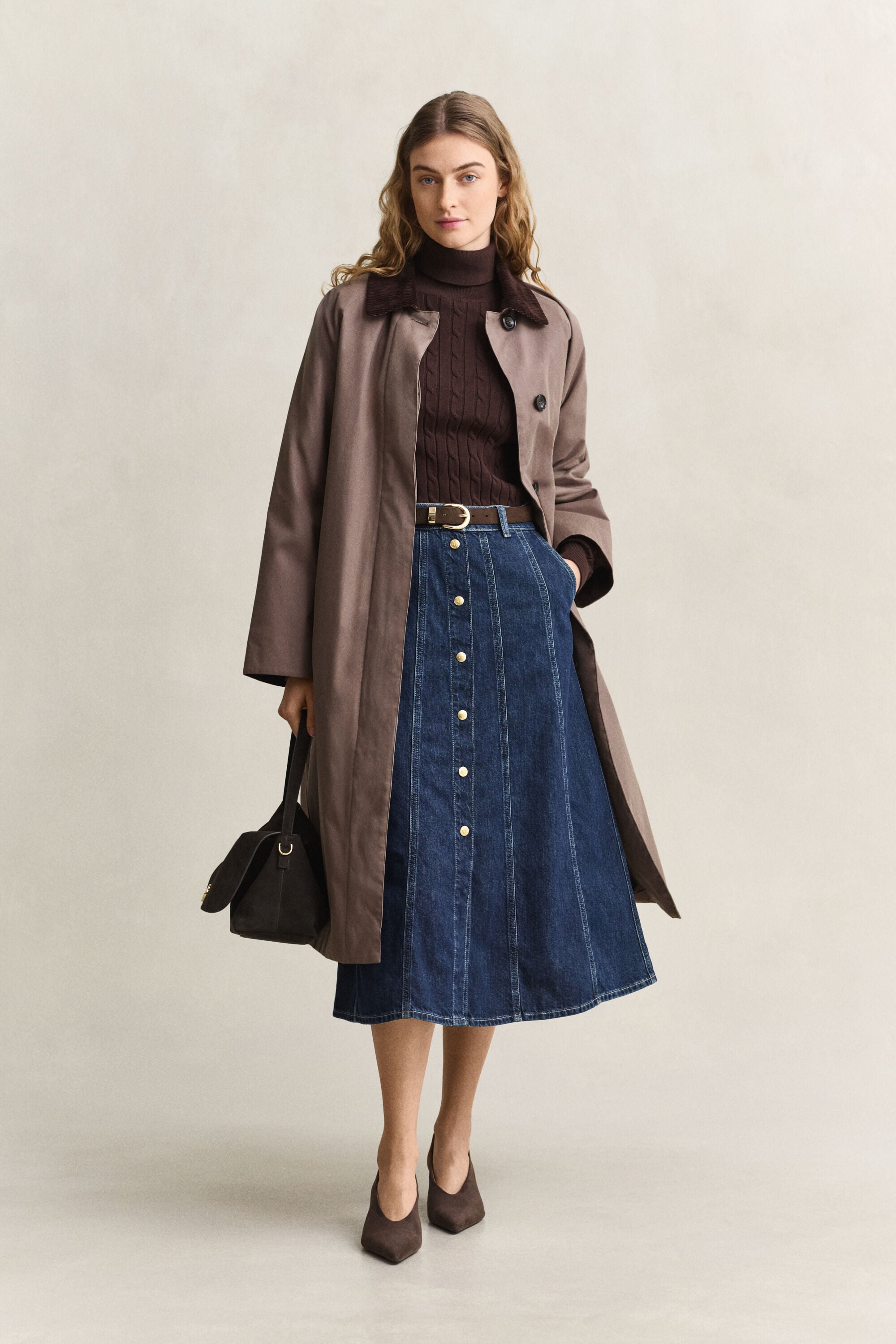 Flared Denim Skirt