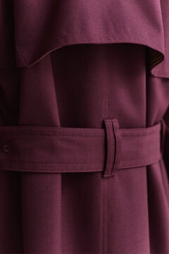 Wool Blend Trench Coat — DARKENED WINE 7