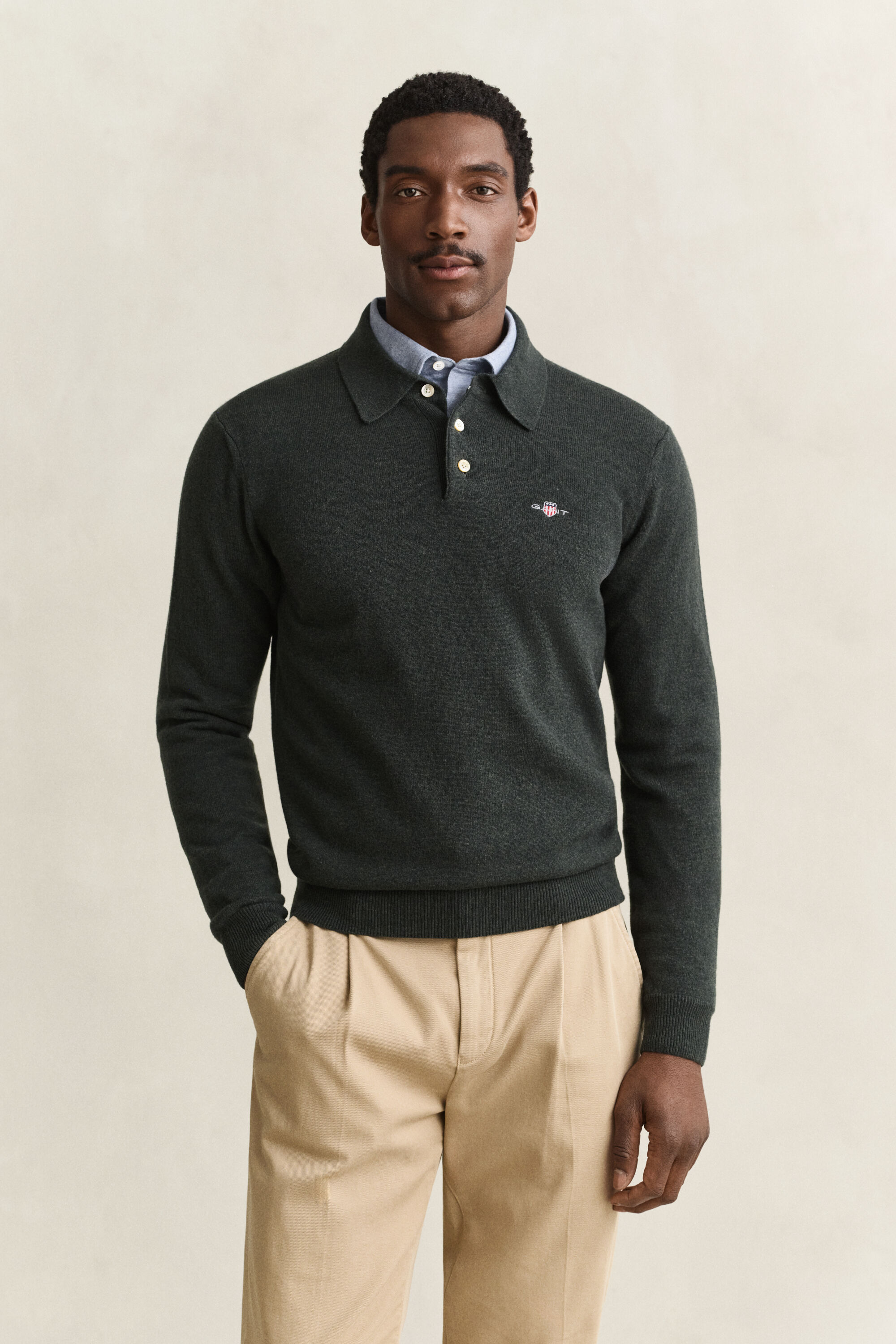 Superfine Lambswool Polo Sweater