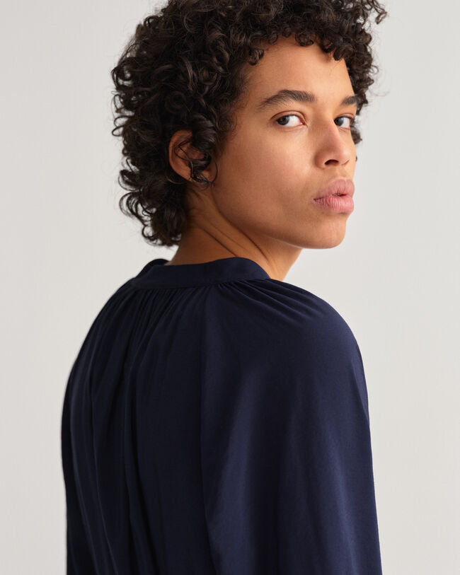 Stand Collar Shirt Dress