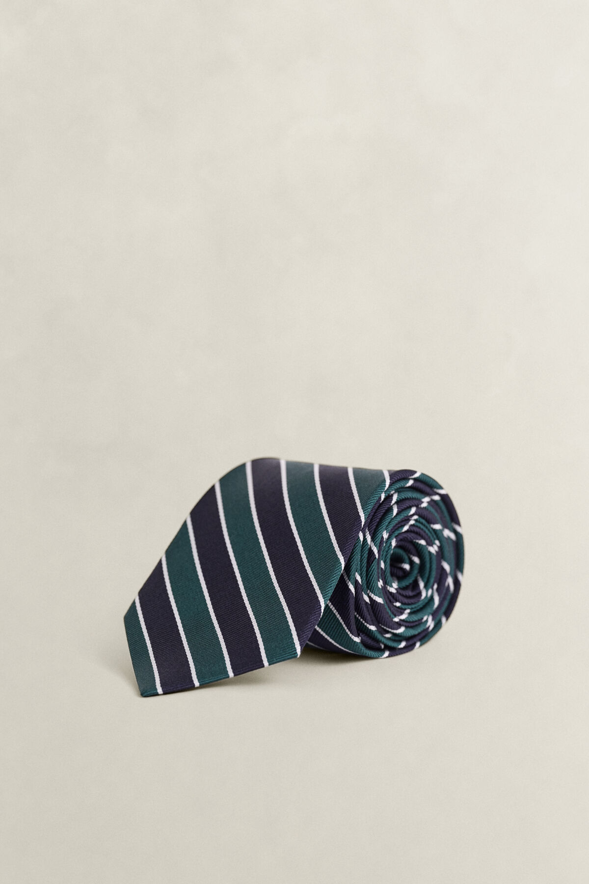 Striped Tie — TARTAN GREEN