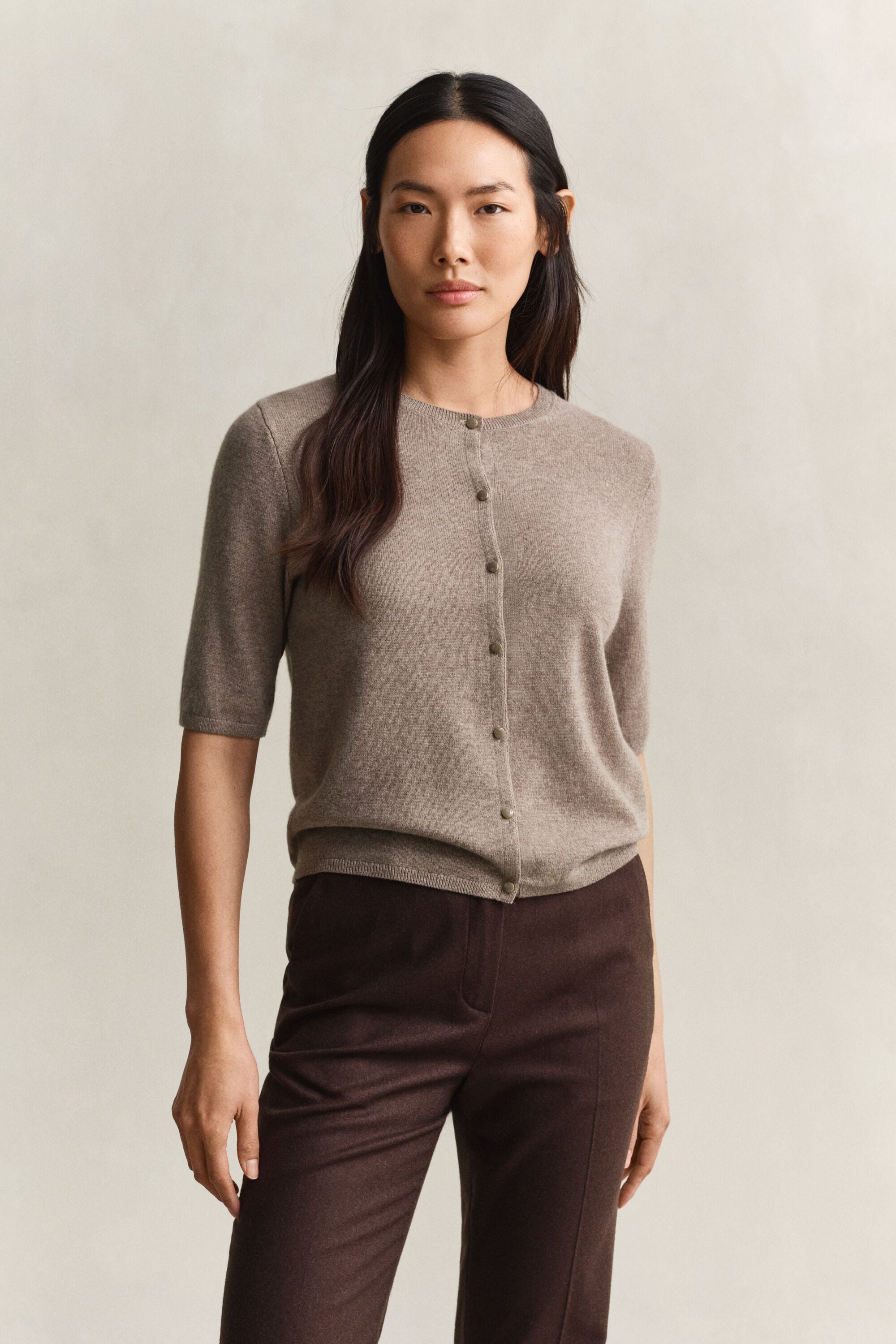 Cashmere Blend Short Sleeve Cardigan