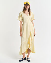 Frilly Short Sleeve Wrap Dress