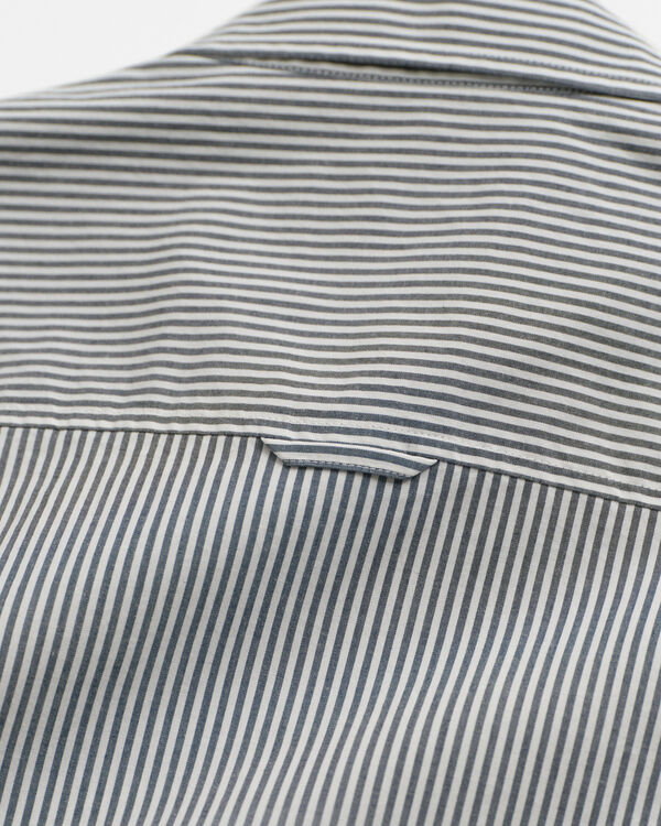 Striped Poplin Shirt — EVENING BLUE