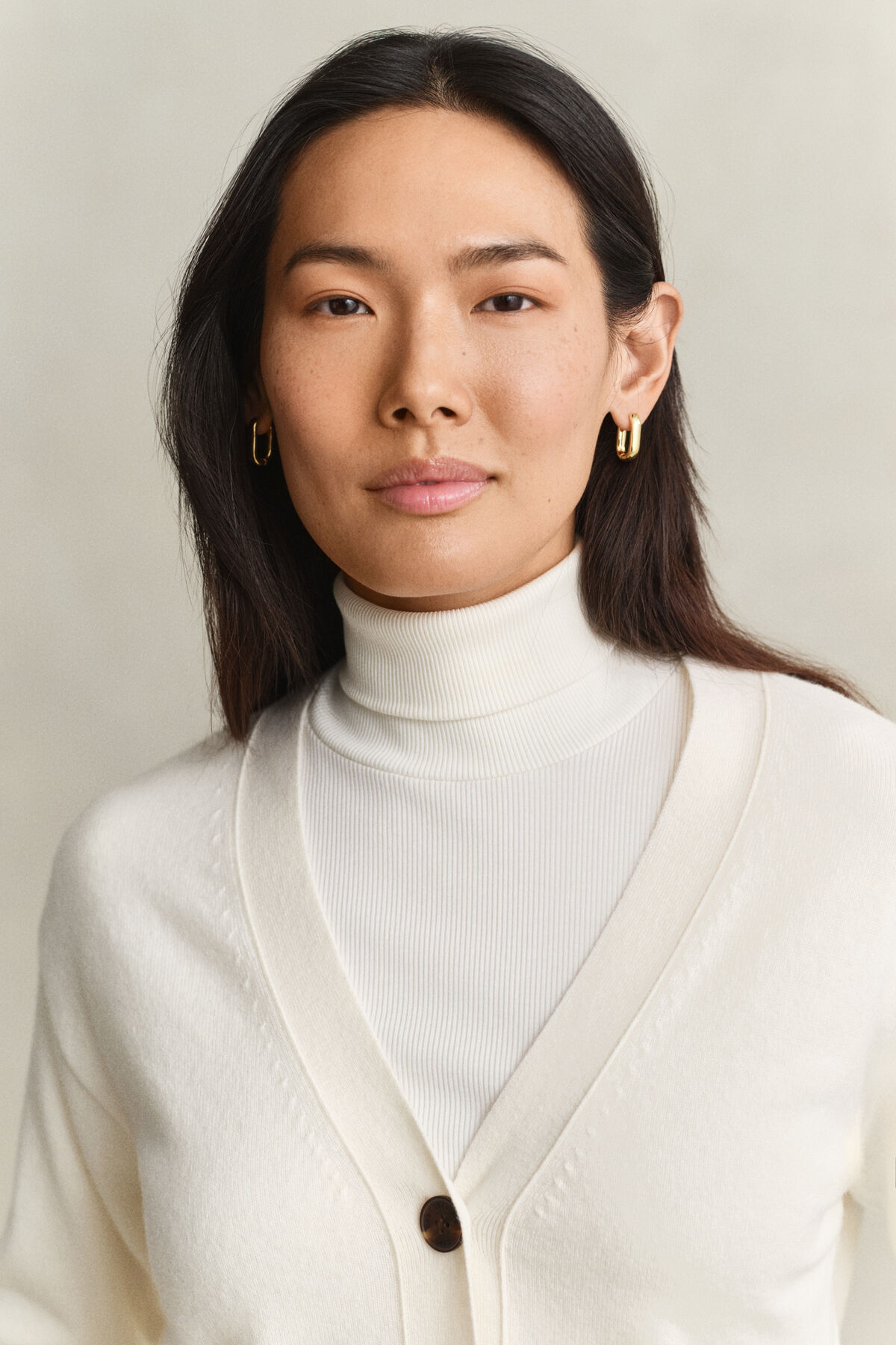 Superfine Lambswool Cardigan — CREAM