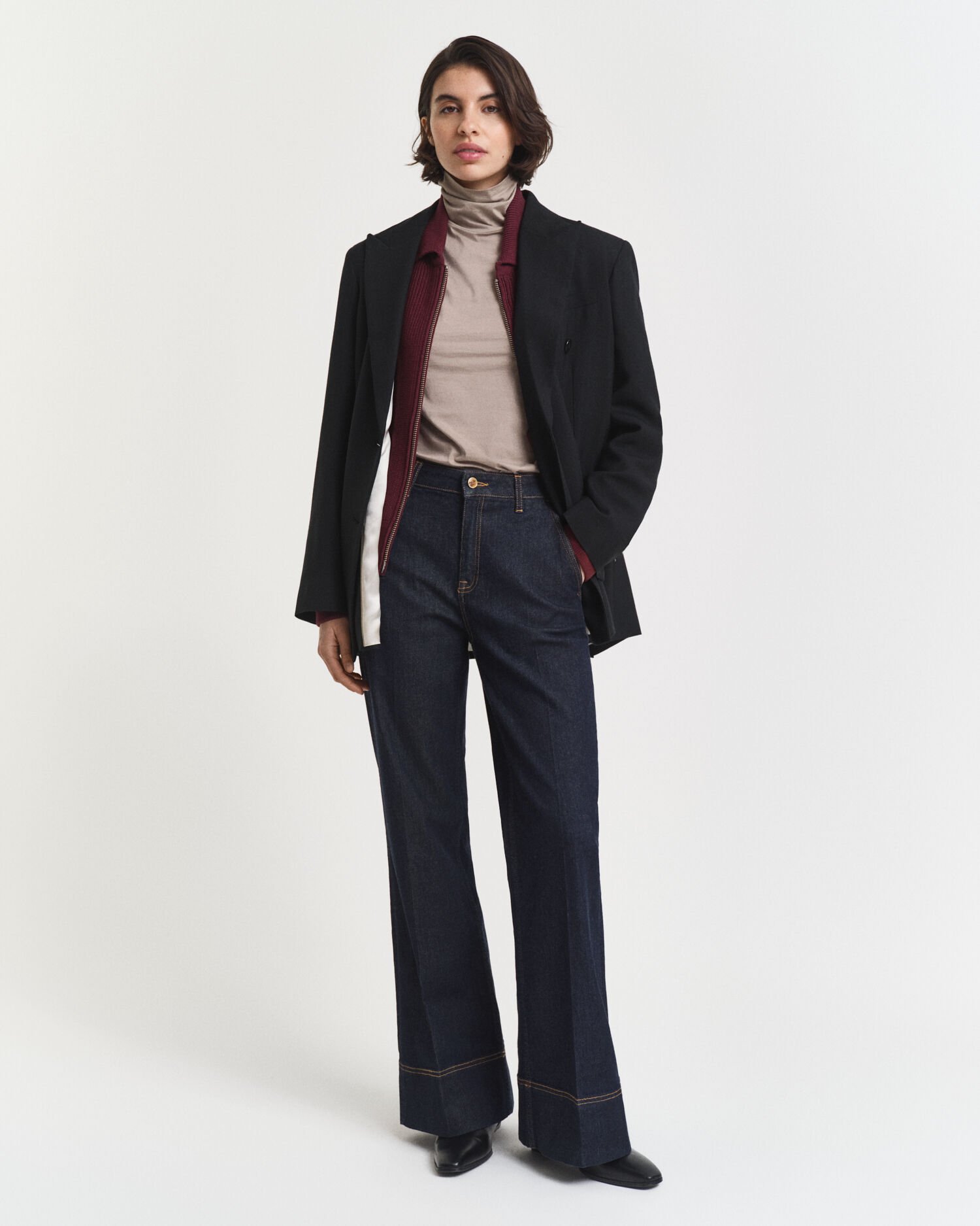 Lightweight Cotton Turtleneck Top