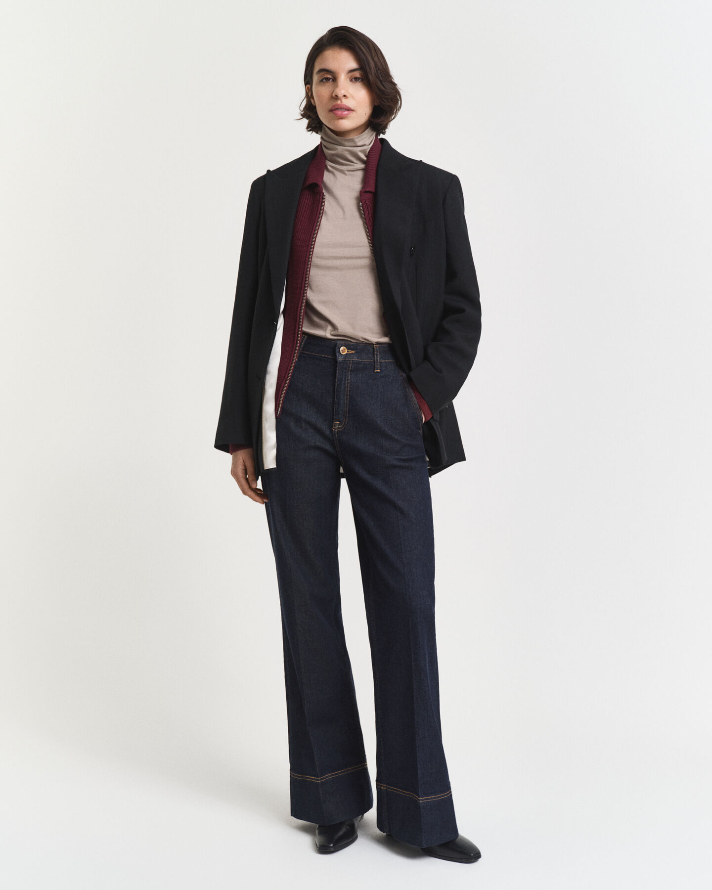 Lightweight Cotton Turtleneck Top