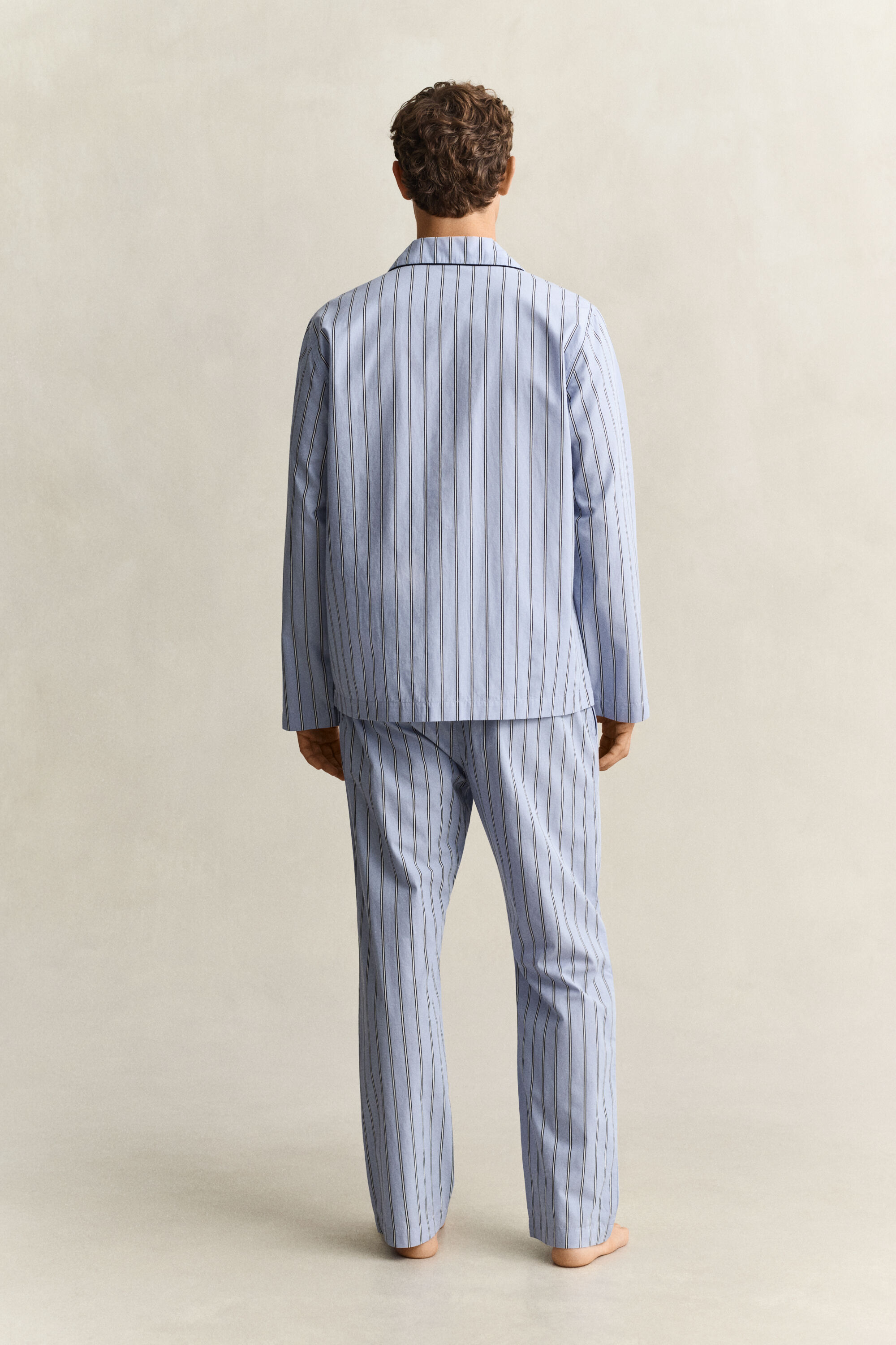 Striped Poplin Pajama Set — LAVENDER BLUE