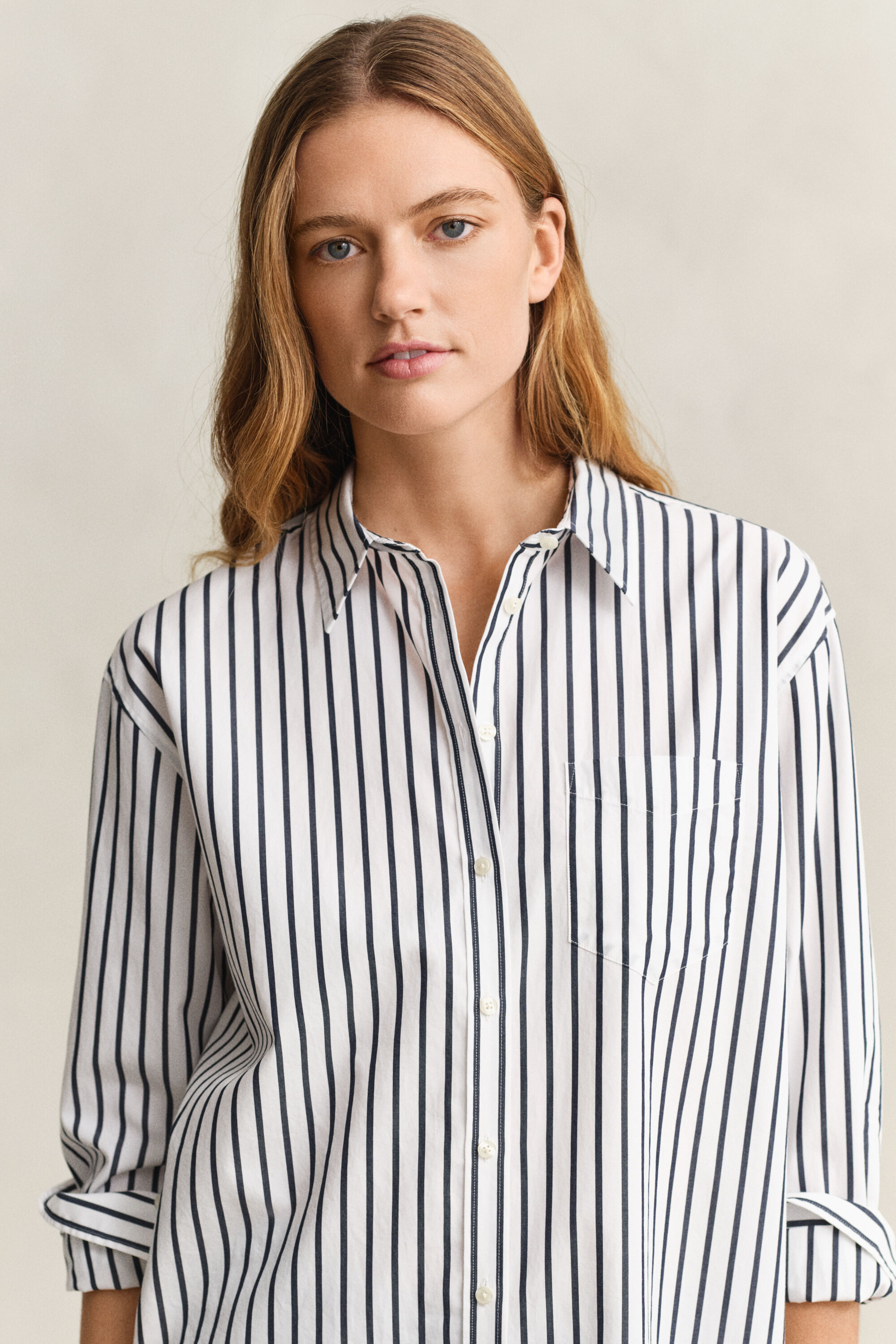 Relaxed Fit Classic Striped Poplin Shirt