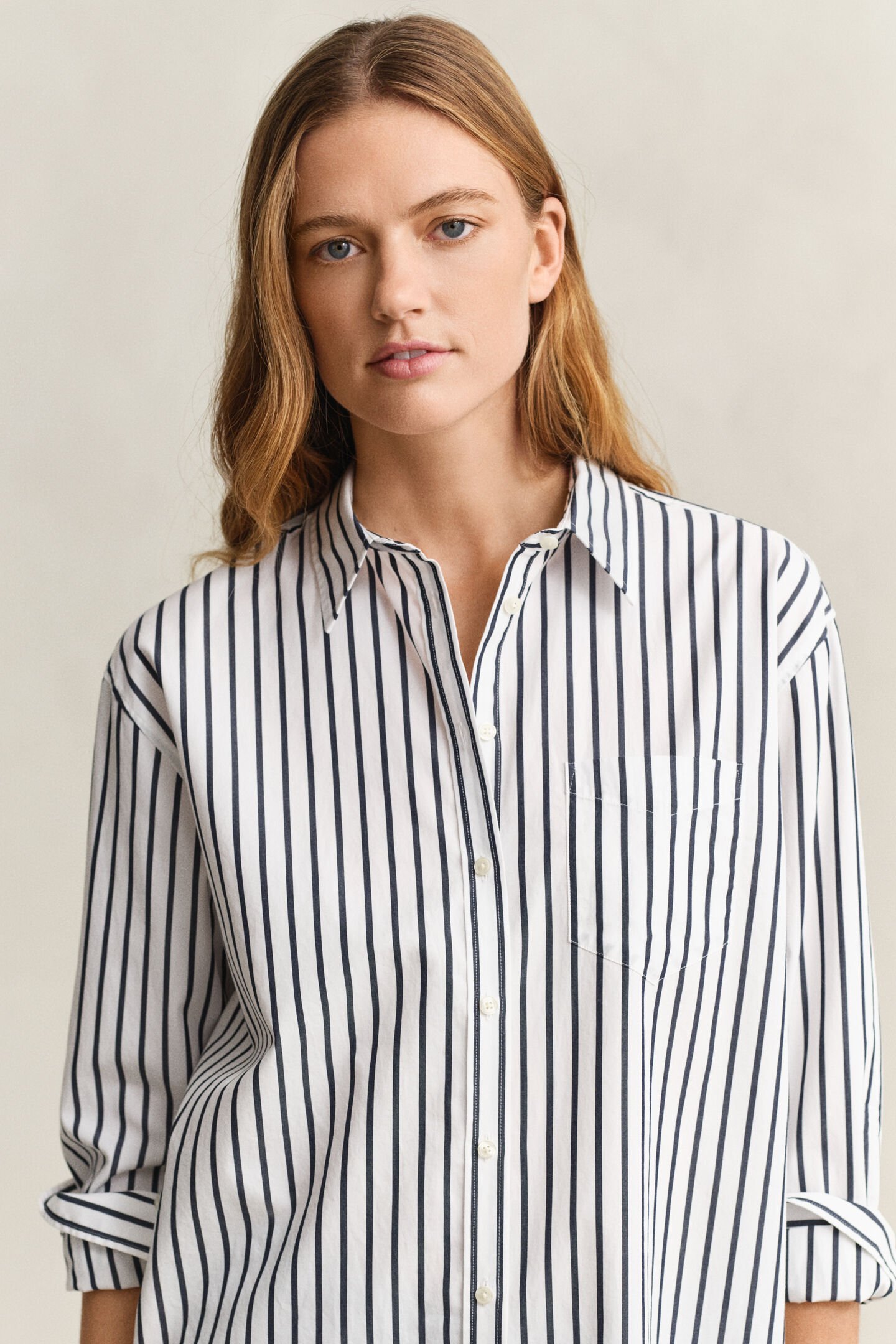 Relaxed Fit Classic Striped Poplin Shirt