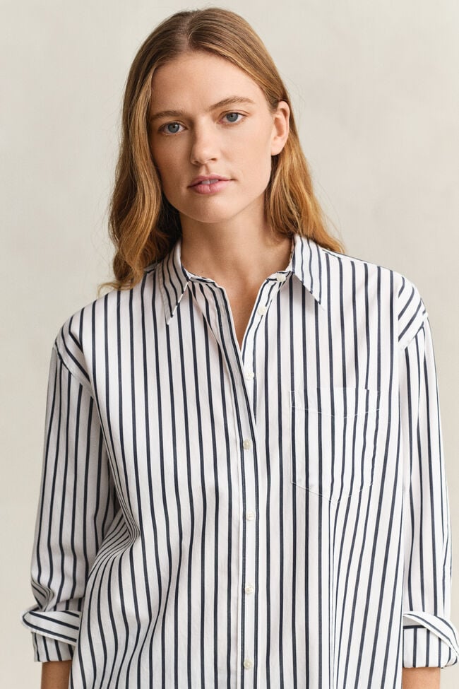 Relaxed Fit Classic Striped Poplin Shirt