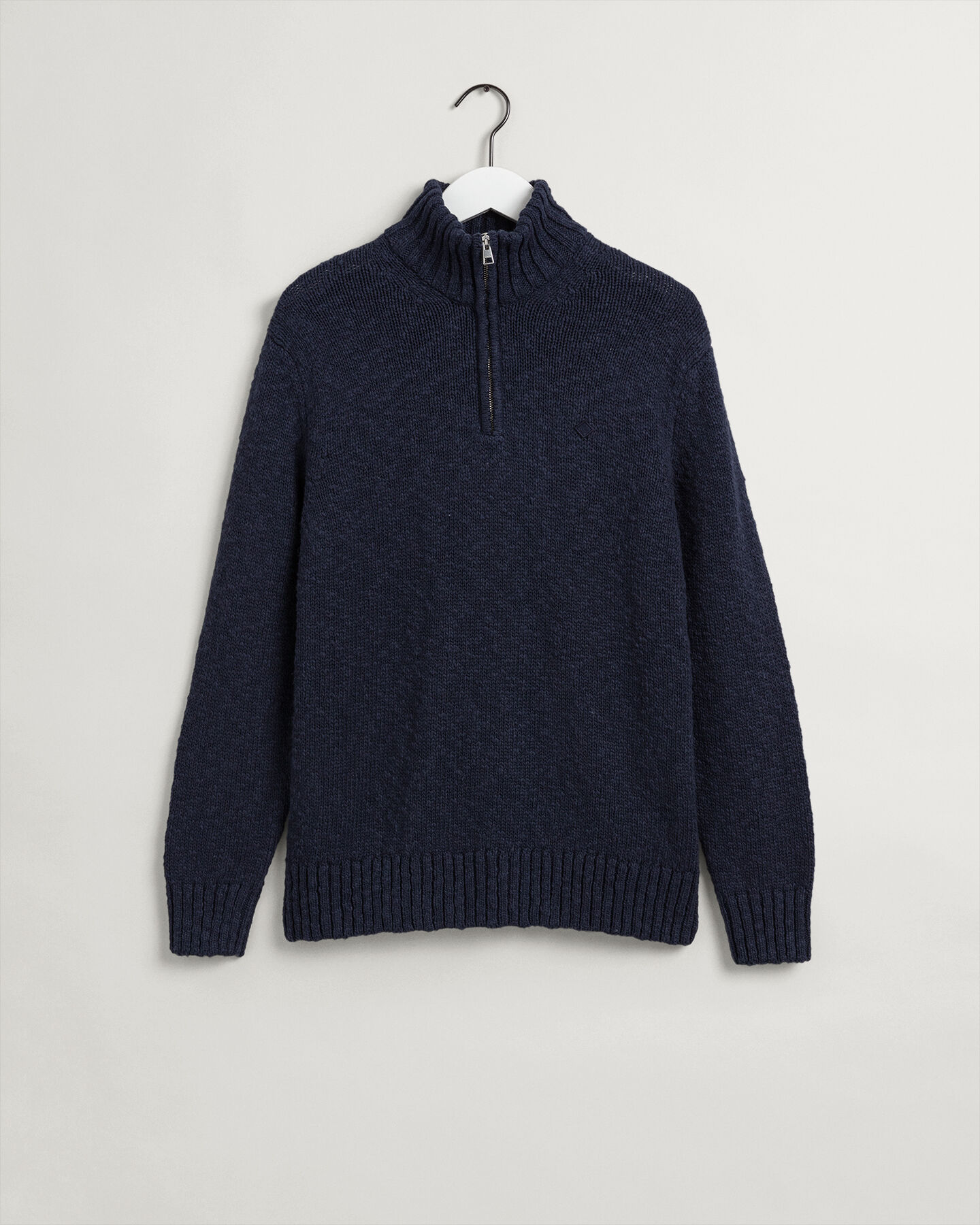 Relaxed Fit Slub Cotton Half-Zip Sweater